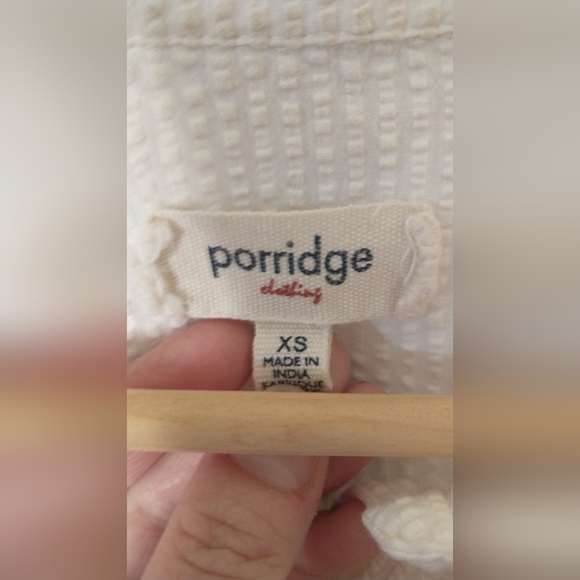 Anthropologie Porridge Button Down Cream Button-Up Shirt XSMALL - Picture 3 of 5
